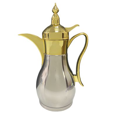LTR 1L Stainless Steel Prince Dallah - Gold + Chrome / VJC10-GMR