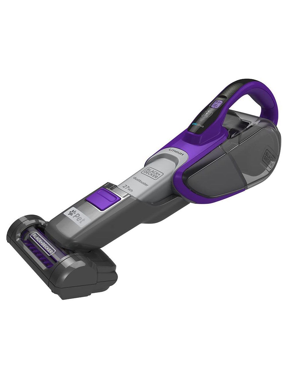 Black & Decker 27Wh Pet Dustbuster Hand Vacuum, Purple - DVJ325BFSP-GB-DVJ325BFSP-GB