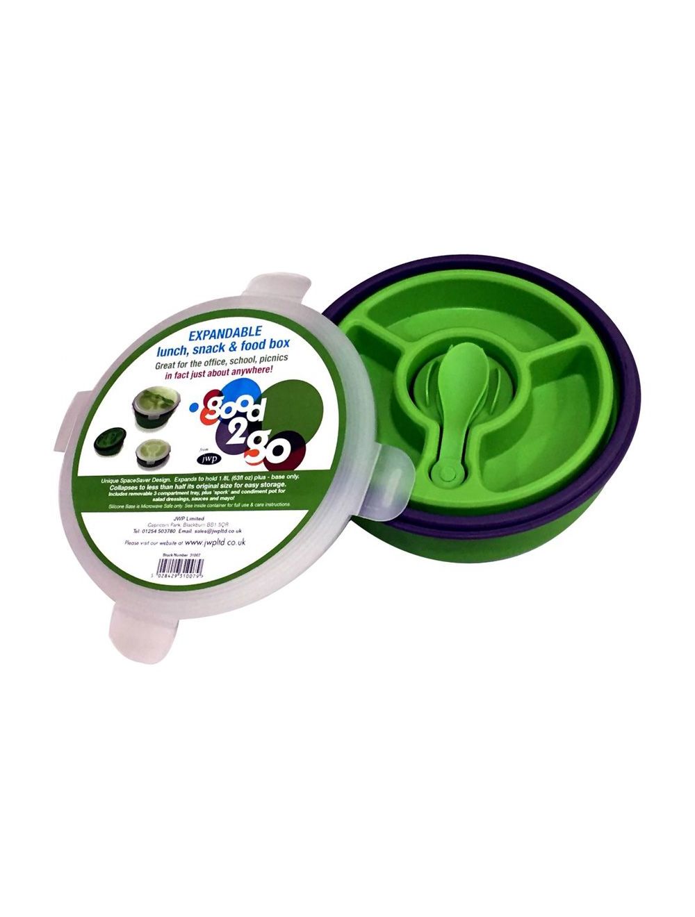 Good 2 Go Round Box With Compartments 1.8 L - Green-G31007