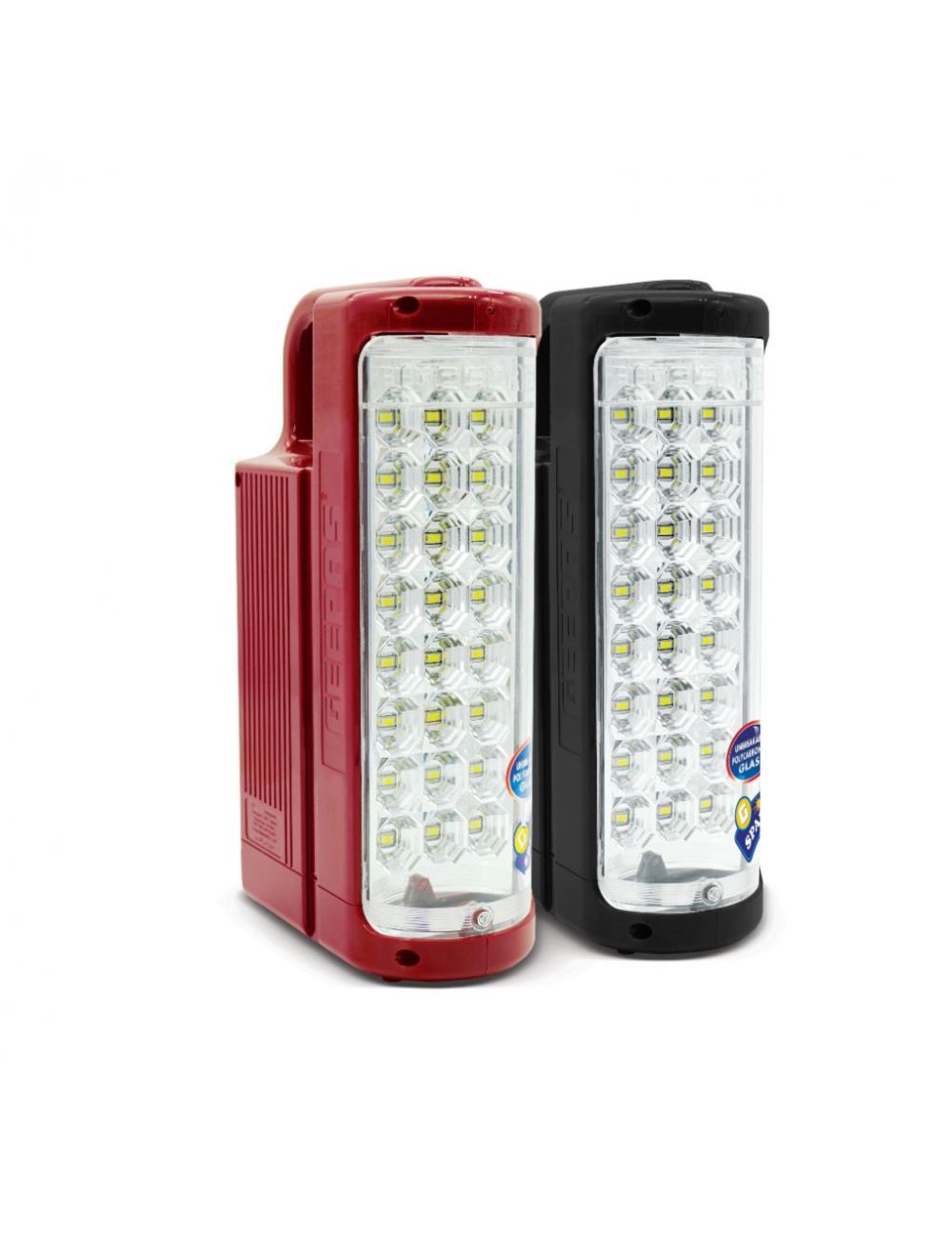Geepas GE5566 Rechargeable LED Lantern, Red & Black - Pack of 2