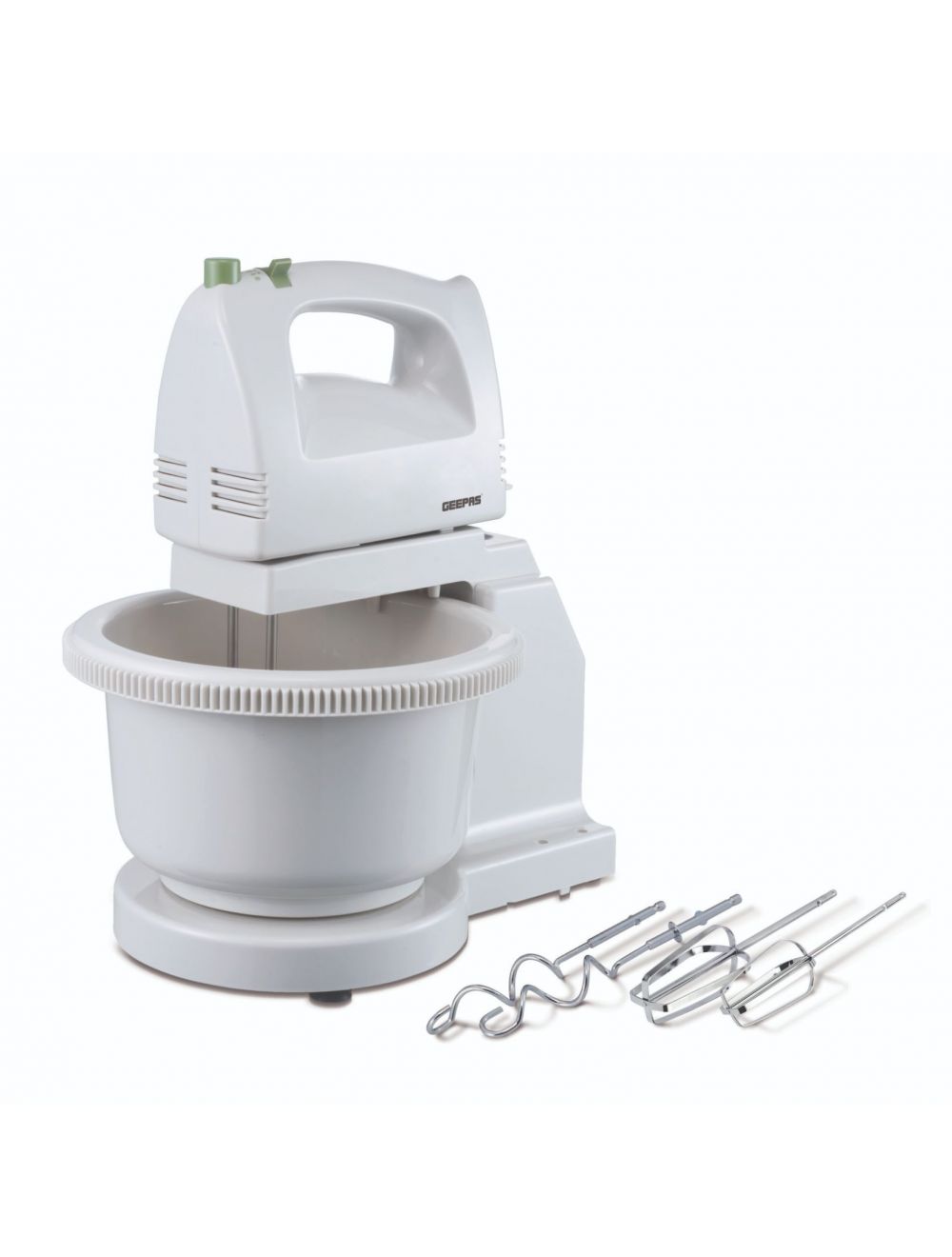Geepas GHB2002 Hand Mixer With Stand Bowl White