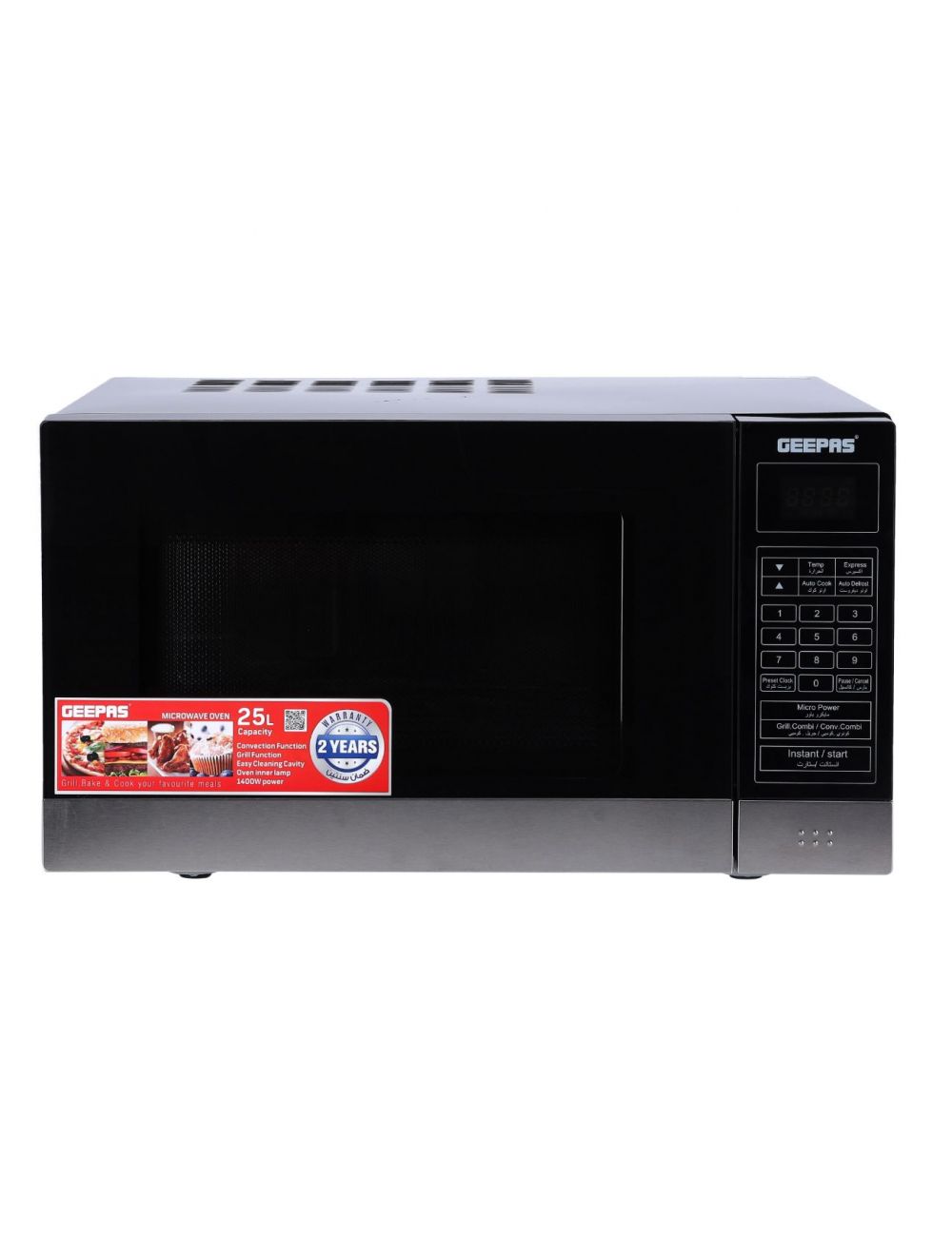 Geepas Microwave Oven Black 25L GMO2706CB