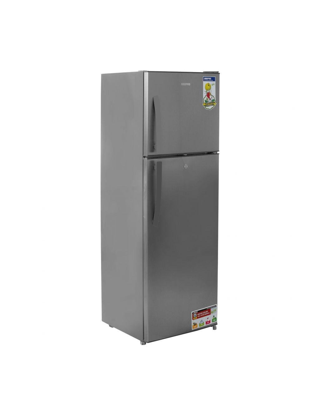 Geepas GRF3207SSXXN No Frost Double Door Refrigerator, 320L