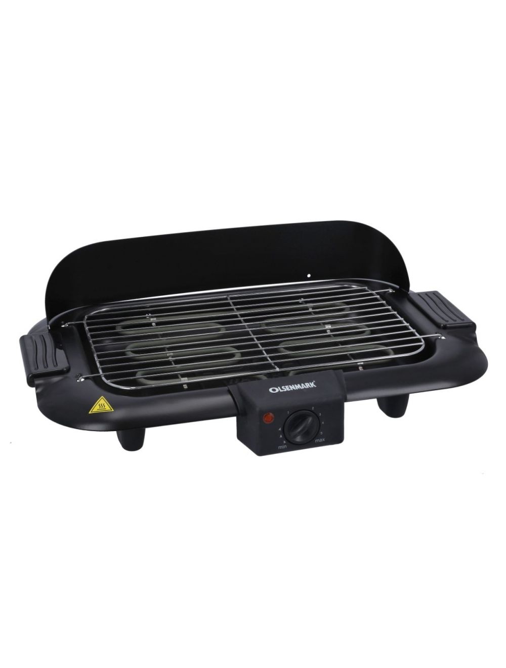 Olsenmark Open Air Barbecue Grill, 2000W - Adjustable Thermostat - Operating On/Off Indicator Light - Baffle Plate - Removable Parts for Easy Cleaning