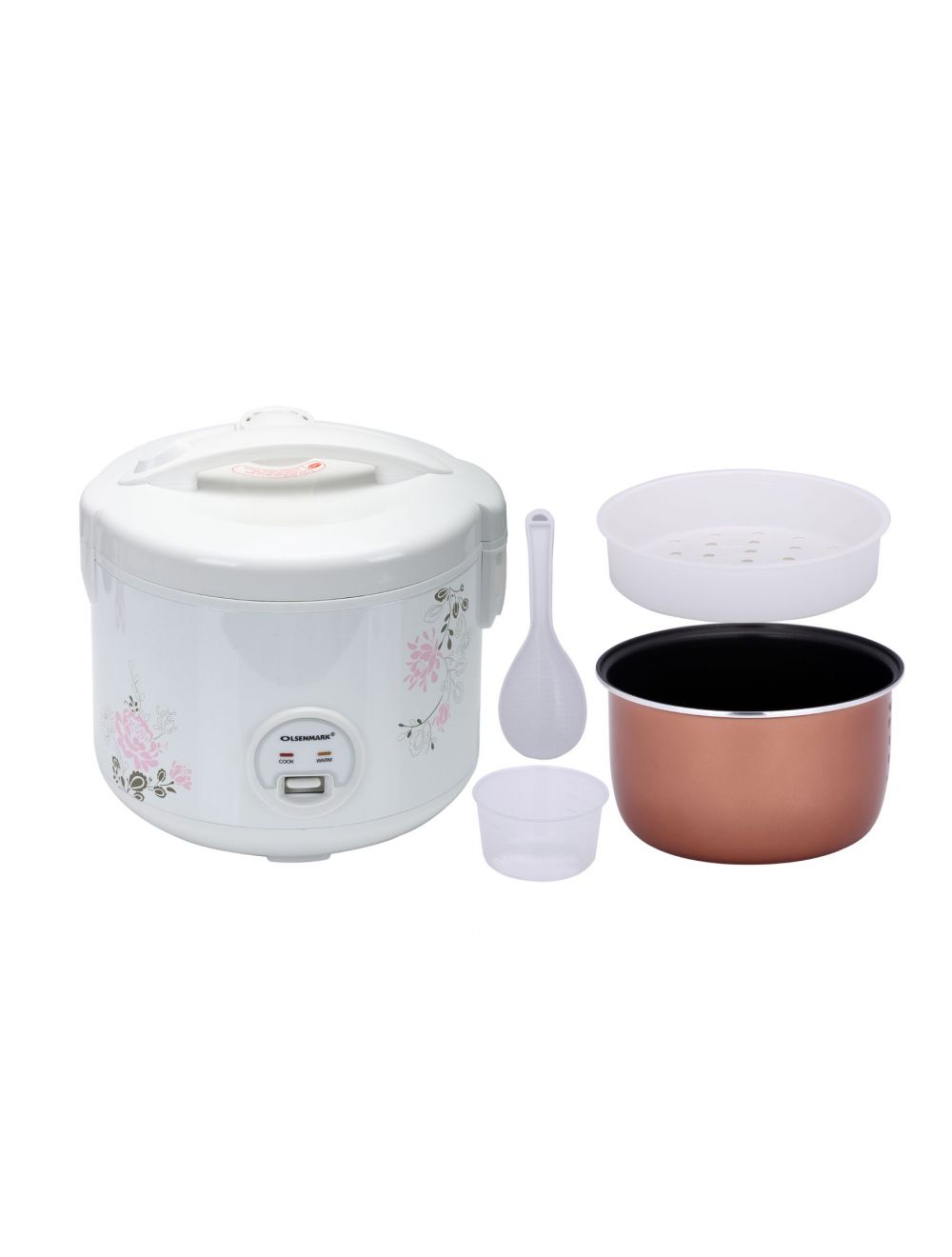Olsenmark Rice Cooker, 1.5L | 3 In 1 - Automatic Cooking and Warning System