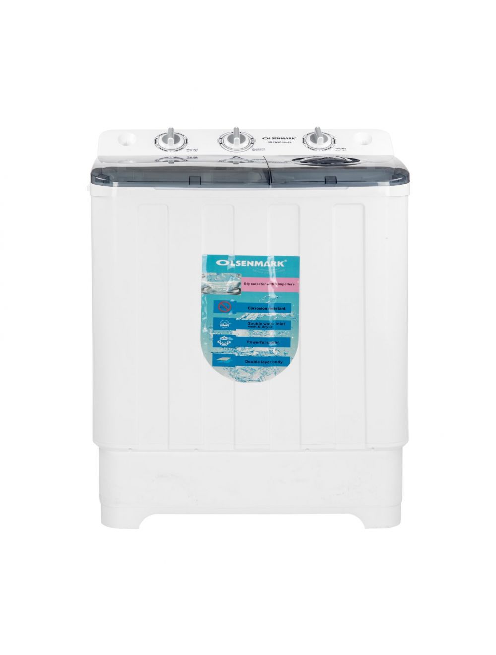 Olsenmark Twin Tub Semi Automatic Washing Machine, 8 Kg