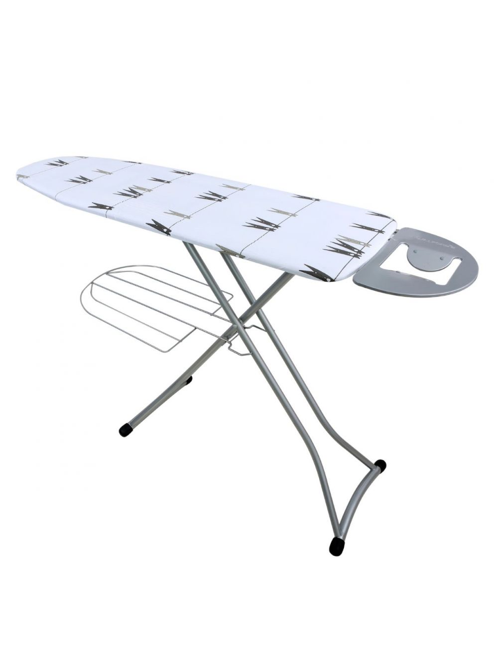 Royalford RF1151-IB Mesh Ironing Board With Attached Cloth Rack, 128x38 CM