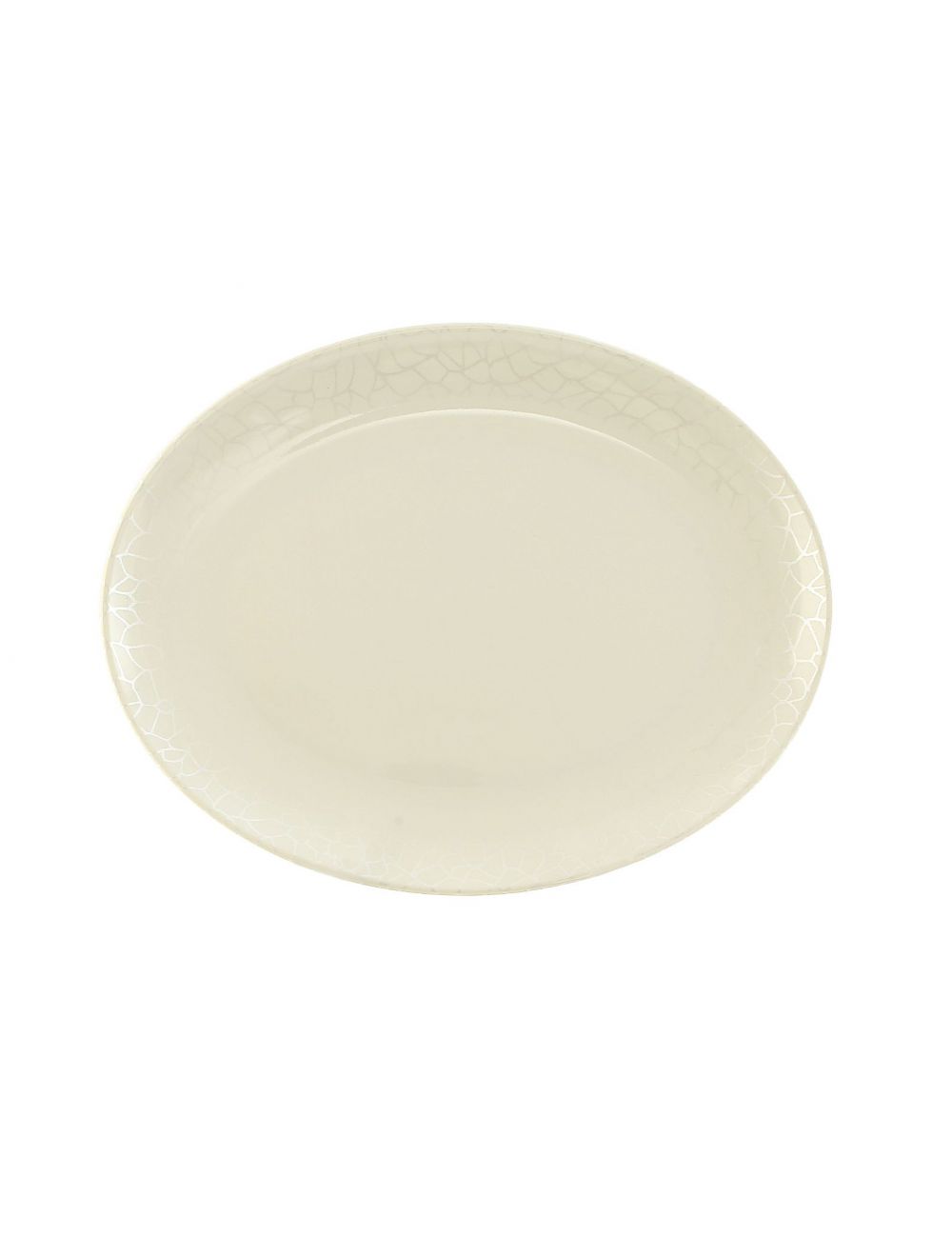 Royalford RF4496 Melamine White Pearl Oval Plate, 14 Inch