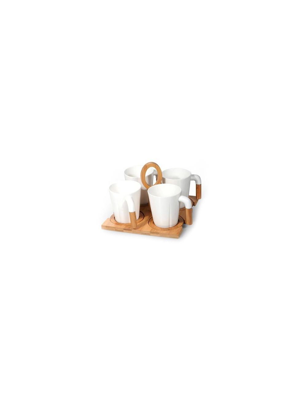 Royalford RF9636 300 ml 9 Pcs Porcelain Coffee Set with Stand