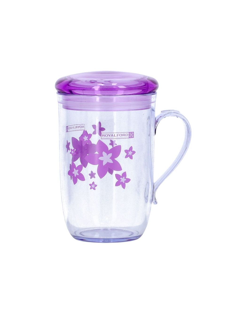 Royalford RF9957PN 260 ML Water Cup - Portable Reusable Transparent Tumblers for Both Hot and Cold Drinks Sweat Resistant