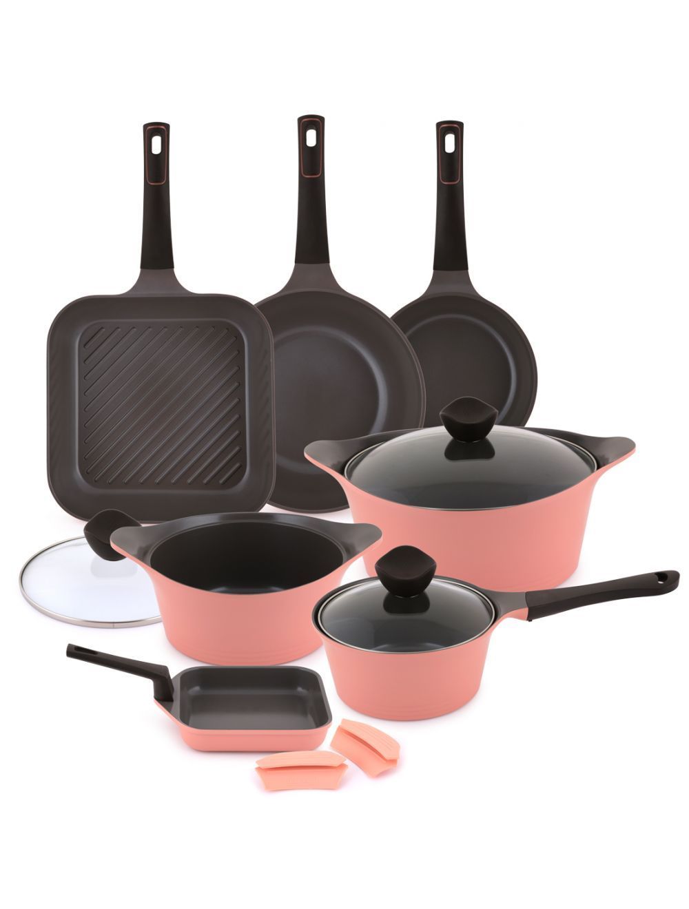 Neoflam Aeni Cookware Set 11 Piece Pink-459503