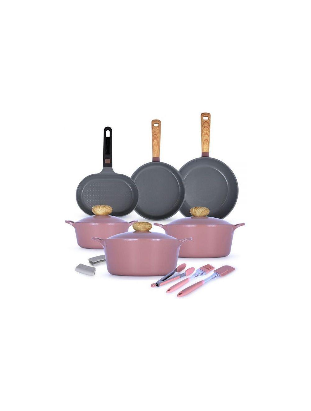 Neoflam Retro Demer Cookware Set 12 Piece Pink-459621