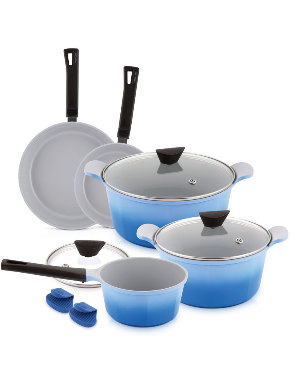 Neoflam Venn Cookware Set 9 Piece Blue-459865