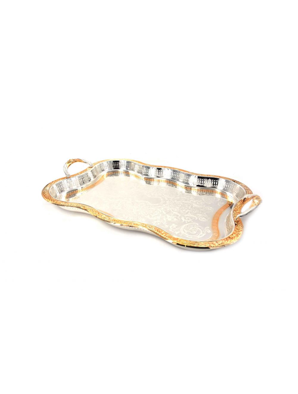 Acrylic Silver-Gold Serving Tray 