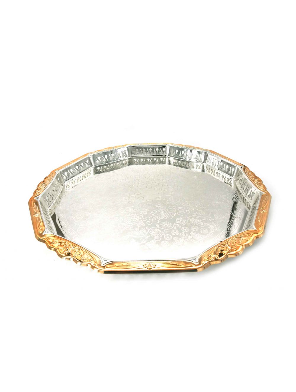 Serving Tray Acrylic Silver and Gold Design