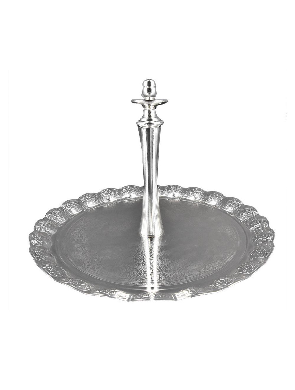 Serving Tray With Holder Acrylic Silver Design