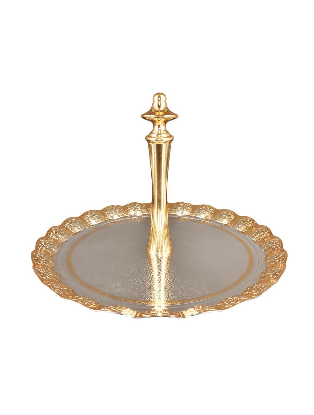 Serving Tray With Holder Acrylic Silver-Gold Design