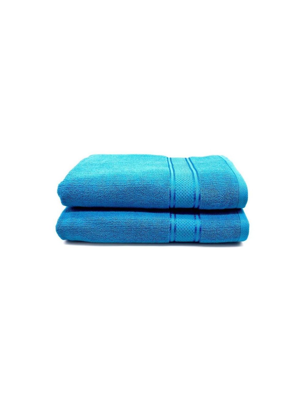 Rishahome 100% Cotton 2-Piece Bath Towel Set 70x140 cm, Premium Collection, Blue-14RHFT056