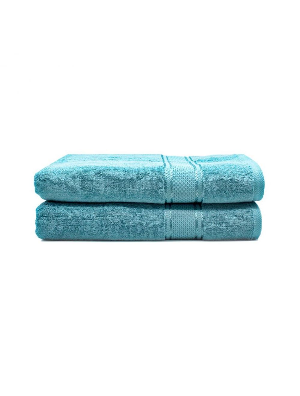 Rishahome 100% Cotton 2-Piece Bath Towel Set, Premium Collection, Sky Blue-14RHFT057