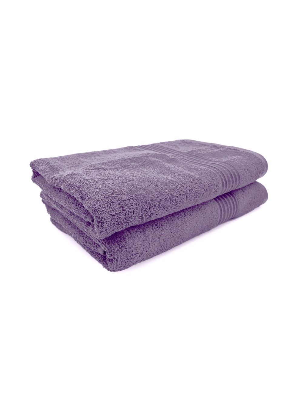 Rishahome 100% Cotton 2-Piece Bath Towel Set, Premium Collection, Violet-14RHFT060