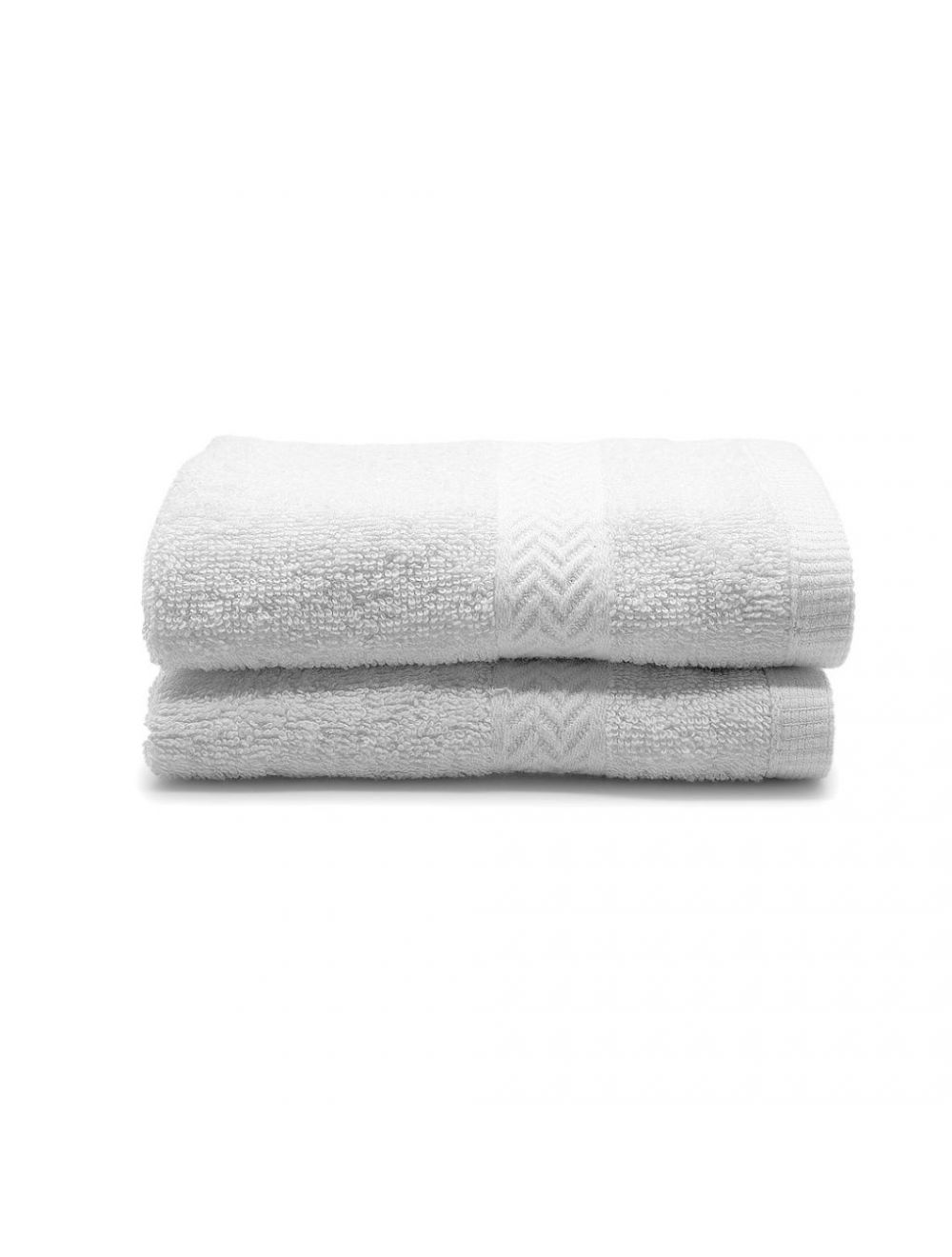 Rishahome 100% Cotton 2-Piece Bath Towel Set, Premium Collection, White-14RHWFT048