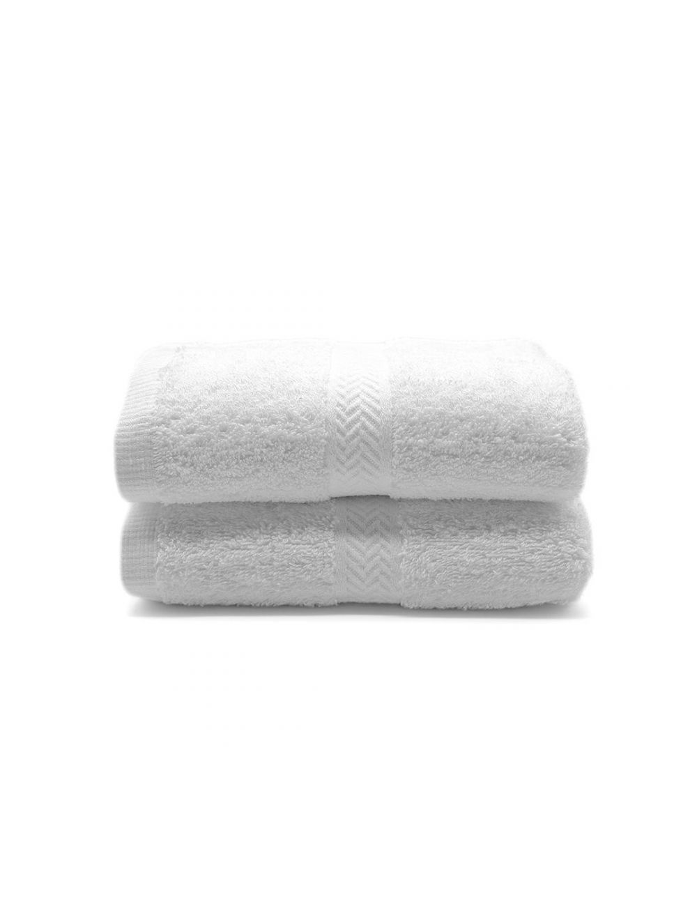 Rishahome 100% Cotton 2-Piece Hand Towel Set, Premium Collection, White-14RHWHT046