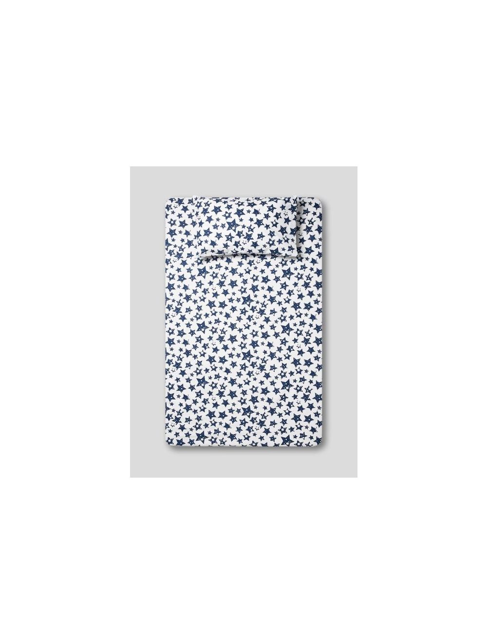 Rishahome 2-Piece Printed 180 TC Cotton Bedsheet Set Single Size, Premium Collection ( 1 Bedsheet + 1 Pillow Case) Star Array-4BSPCS1021