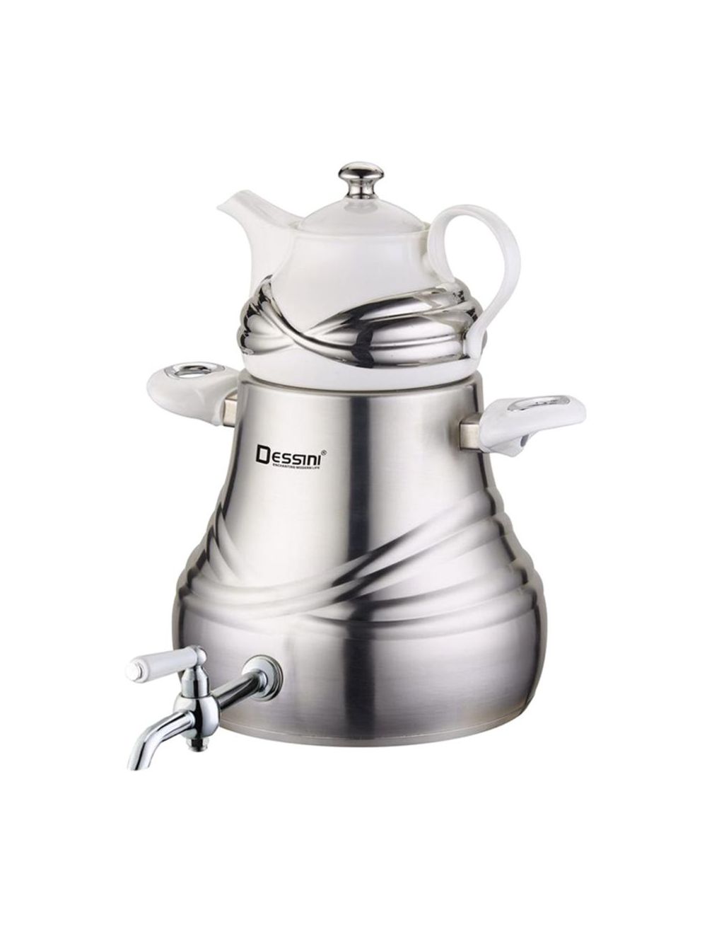 Dessini Steel Tea Pot 6 Ltr with Porcelain Pot-AKAT67