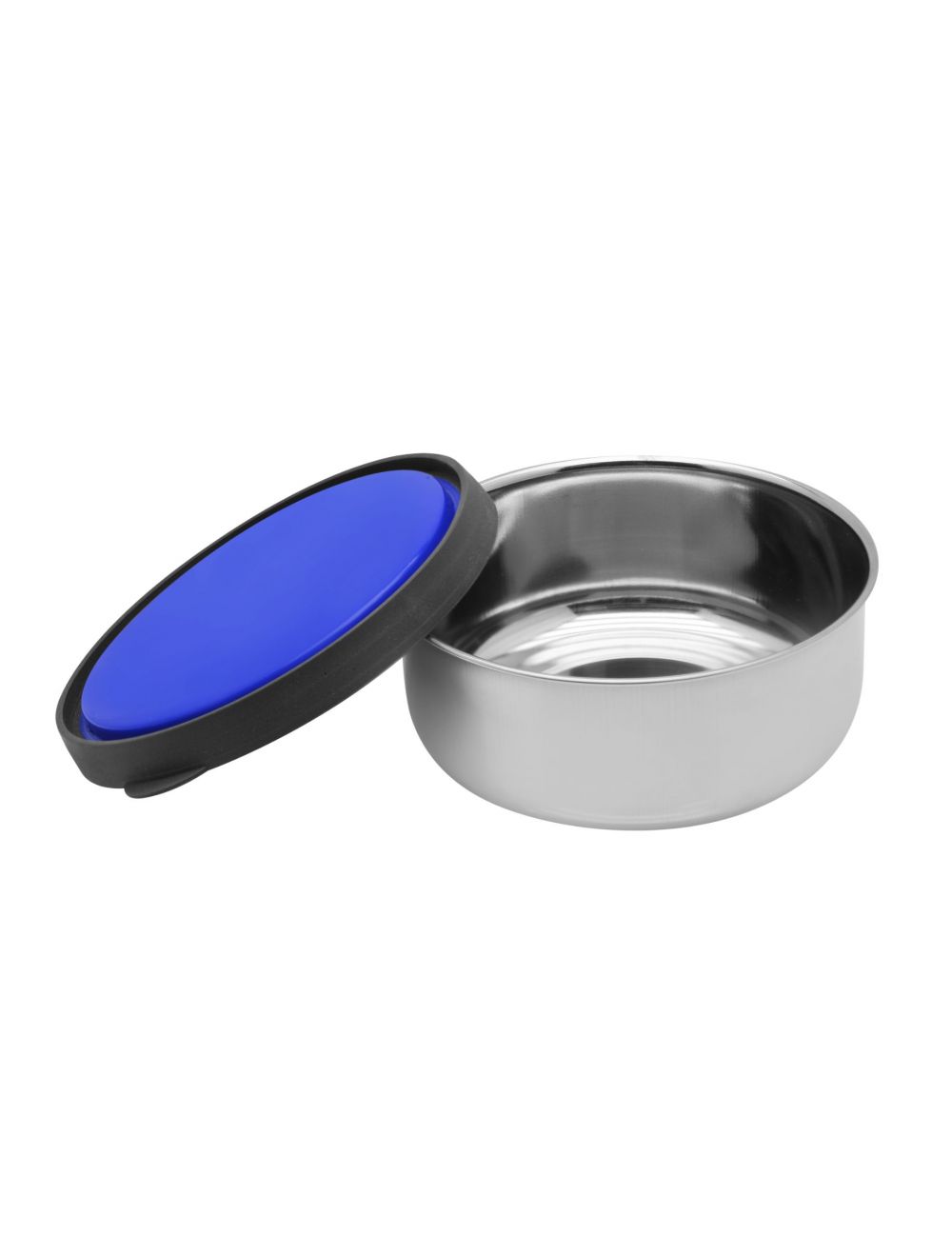 Raj Steel Storage Bowl With Blue Plastic Lid-12 cm-PD0001