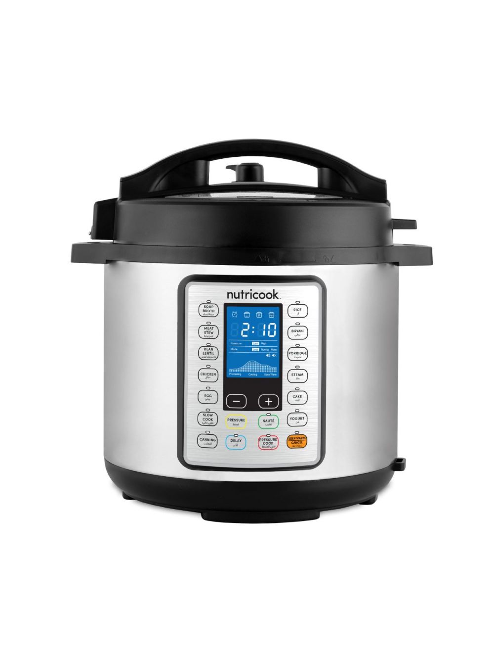 Nutricook Smart Pot Prime 10-in-1 Multi-use Pressure Cooker, 6L, 1000 Watts, Silver/Black-NC-SPPR6