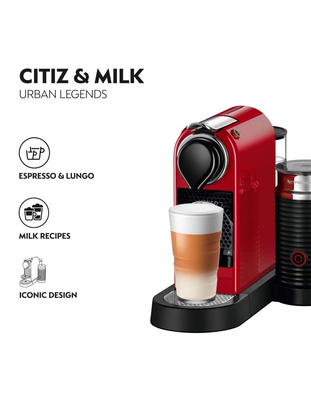 letvægt Reproducere koncert NESPRESSO Citiz & Milk D123 Cherry Red Coffee Machine:Buy Online At Best  Price In UAE: Kitchen Souq