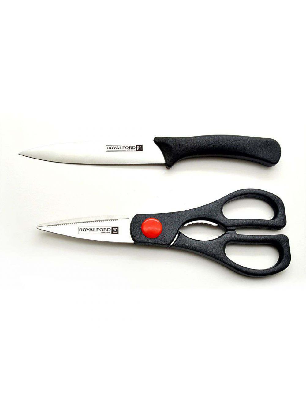 Royalford RF7857 2 Pcs Utlity Knife Set (Knife + Scissors)