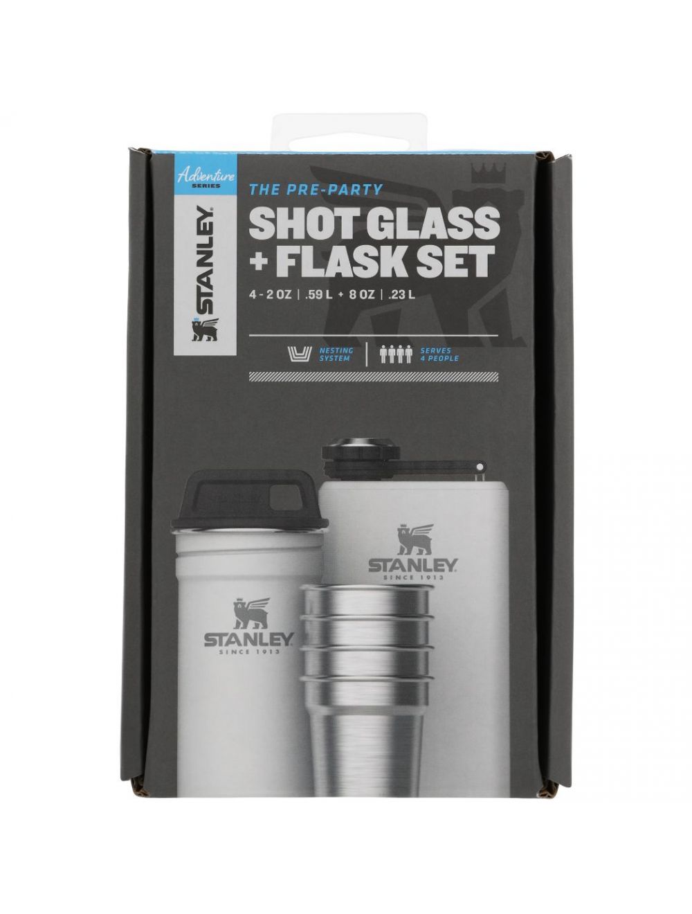 Stanley Adventure Pre-Party Shotglass Flask Set - Polar White