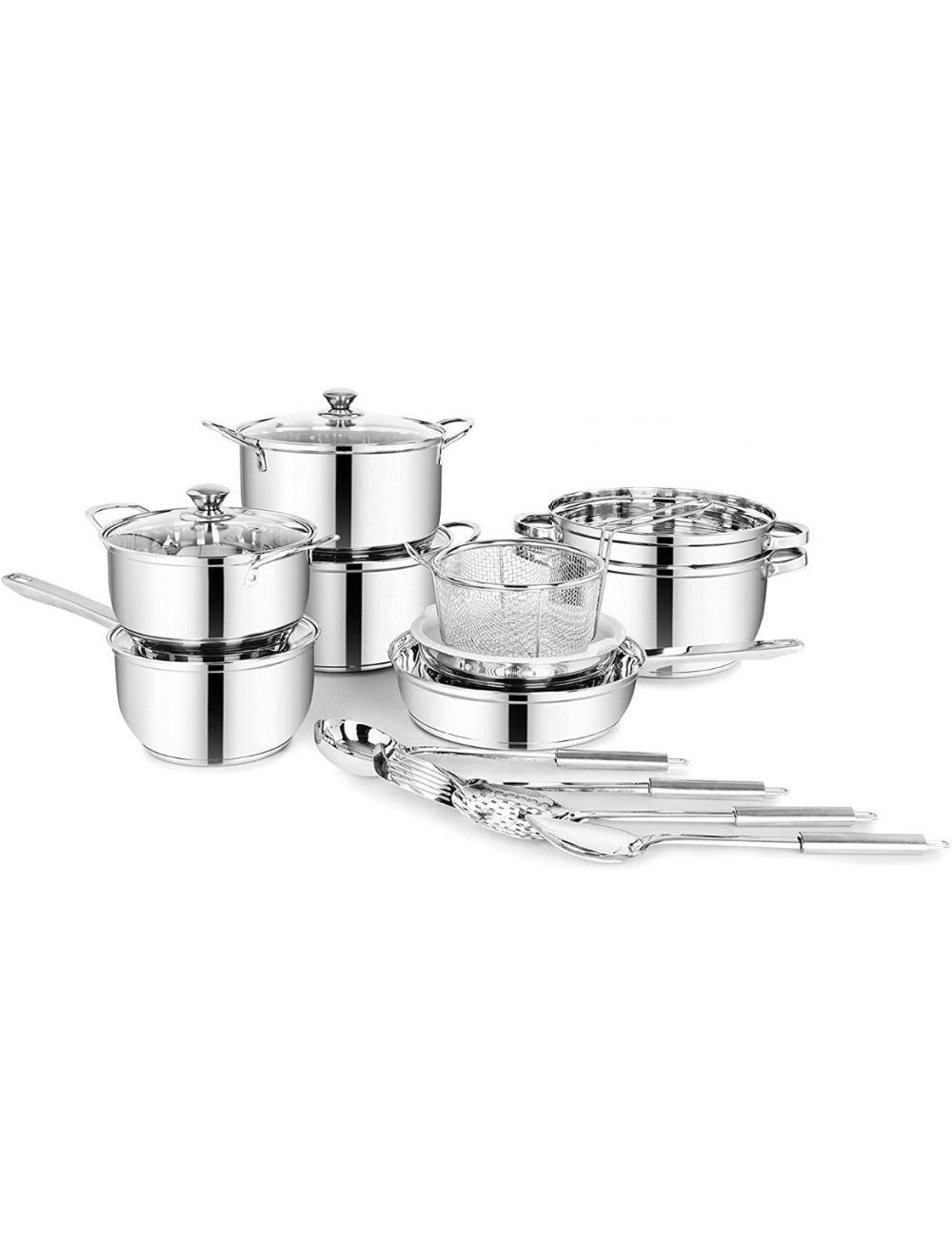 Classic Essentials Supreme Stainless Steel Cookware Set Silver 17-Piece-CE SV17