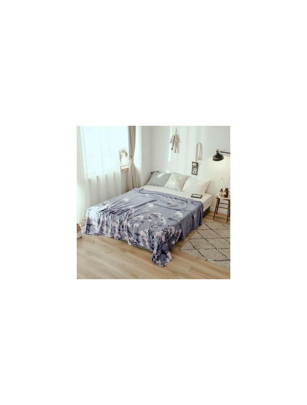 DEALS FOR LESS - Soft Fleece Blanket, Purple Floral Design.-bhz32-05