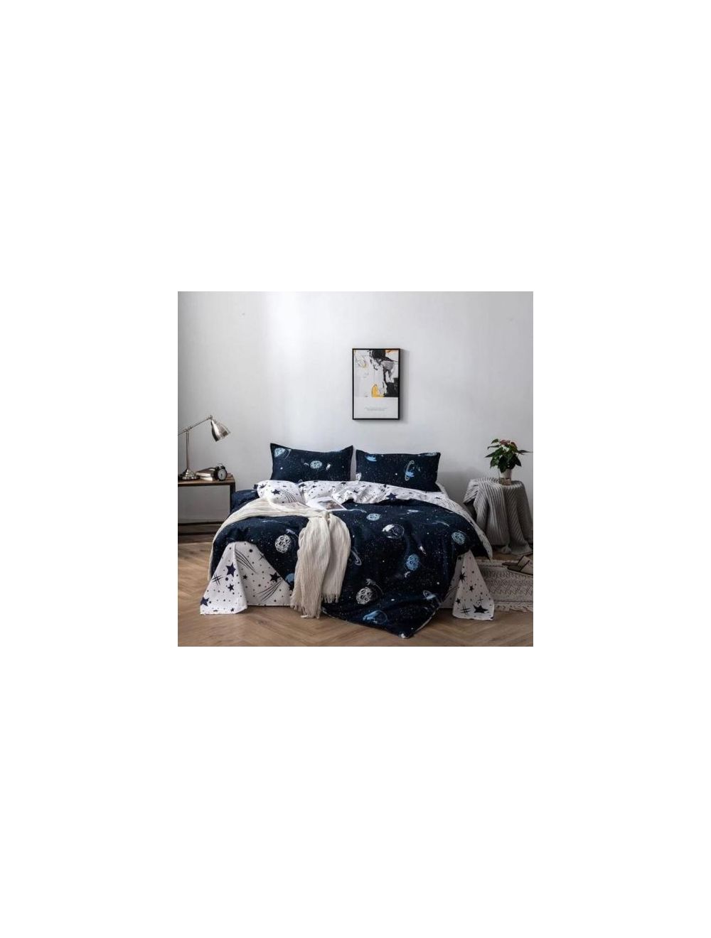 DEALS FOR LESS - Queen/double Size, Duvet Cover, Bedding Set Of 6 Pieces,  Galaxy Design, 1 Duvet Cover + 1 Bedsheet + 4 Pillow Covers.-hz10-14d