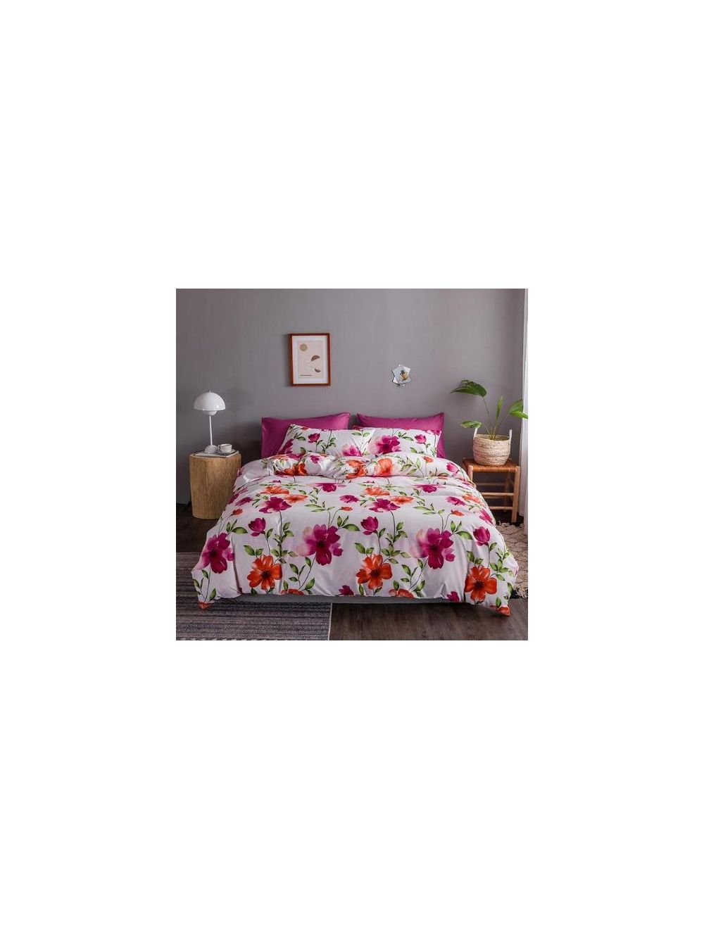DEALS FOR LESS - Queen/double Size, Duvet Cover, Bedding Set Of 6 Pieces, Floral Design, 1 Duvet Cover + 1 Bedsheet + 4 Pillow Covers.-hz25-34d/q
