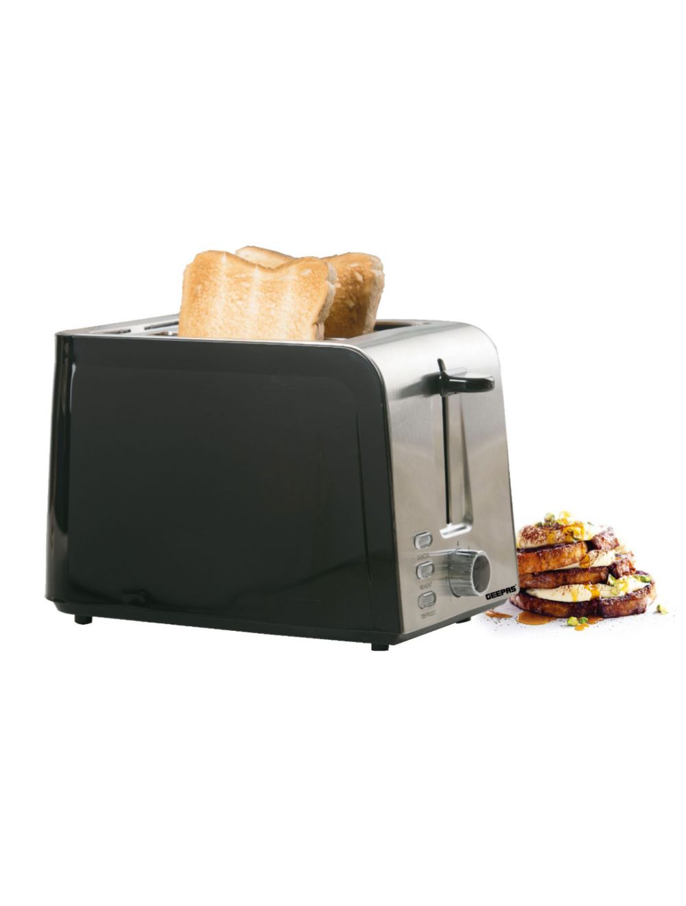Geepas 2-Slice Bread Toaster 850W GBT36513UK Silver