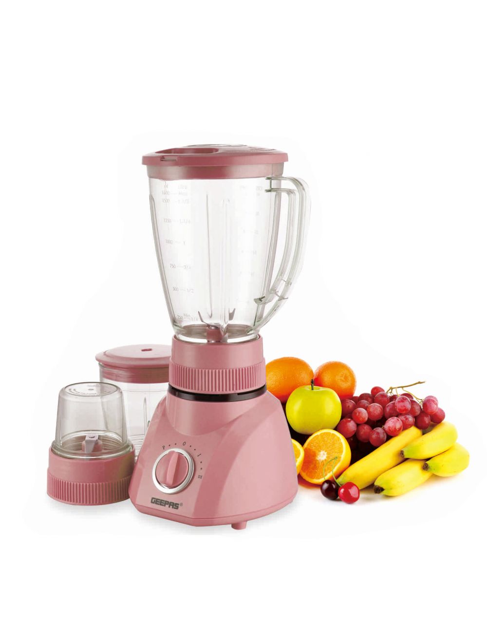 Geepas 3 In 1 Blender GSB1514, Powerful Blender With 2 Mills (Assorted colour)