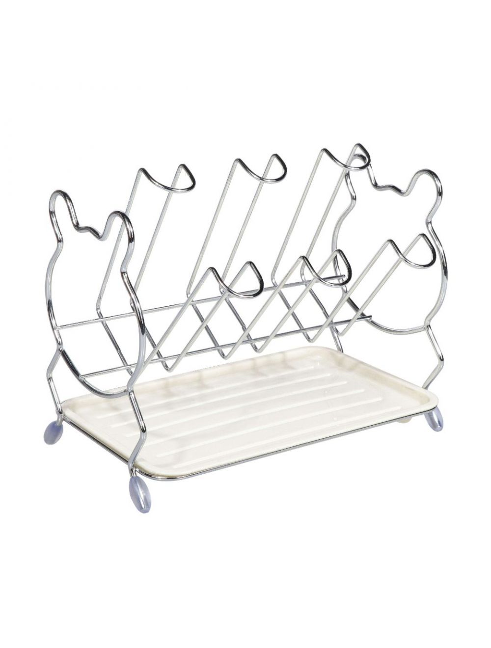 Royalford Stainless Steel 6 Pcs Glass Stand Holder with Tray
