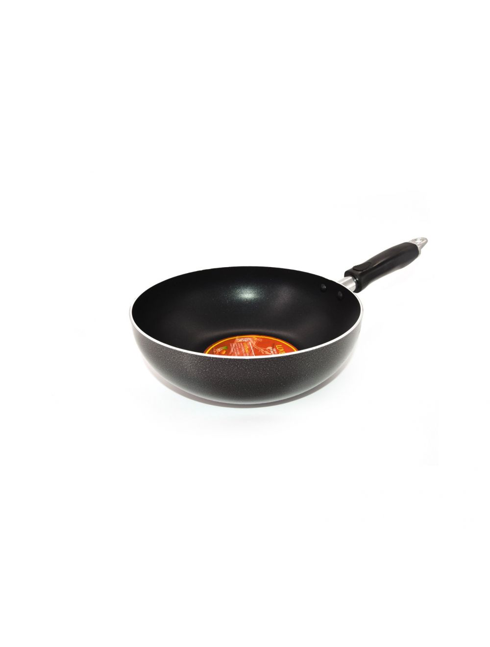Fry Wok Pan With Handle Black 22 centimeter