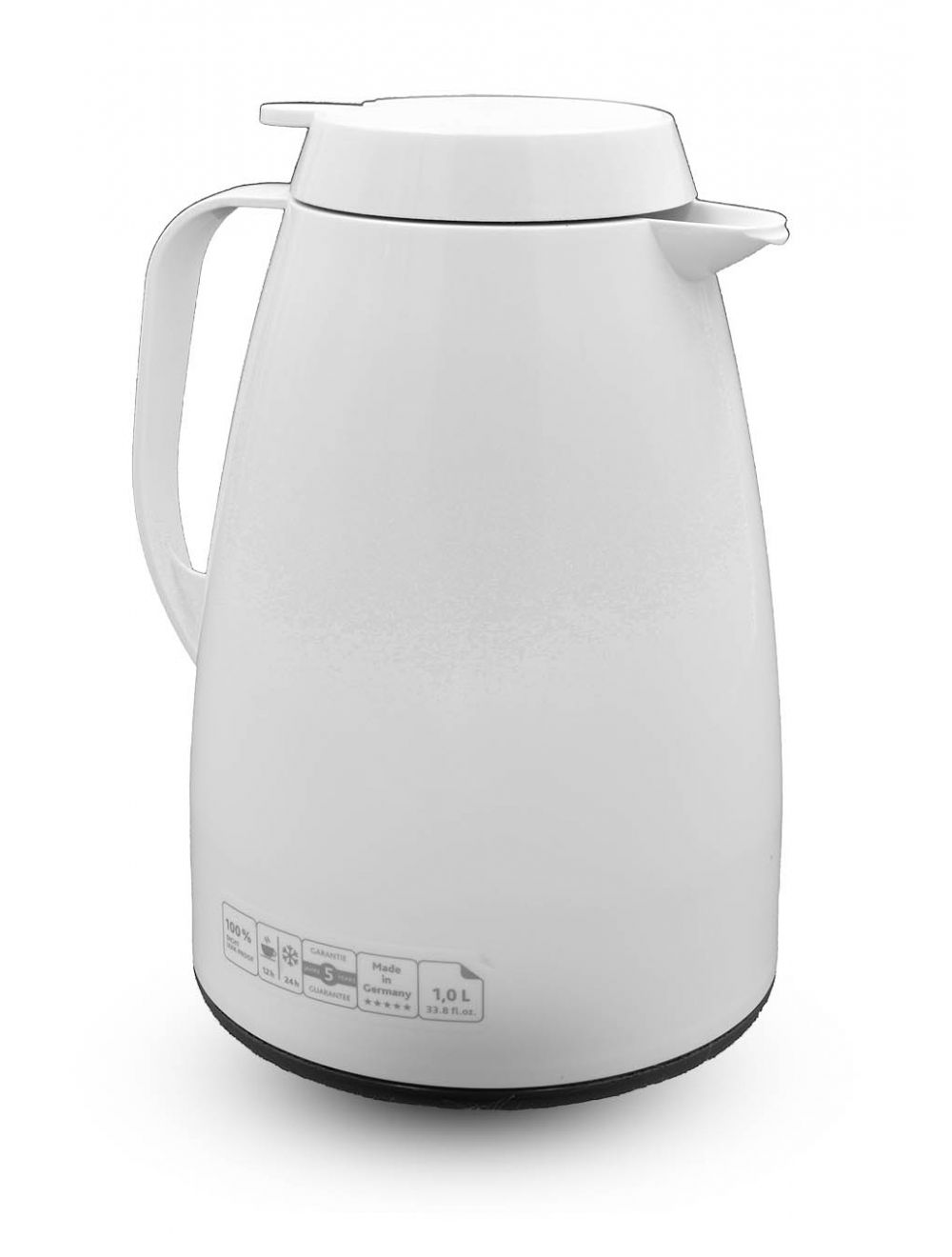 Emsa Basic Quick Tip Vacuum Flask - White 1L
