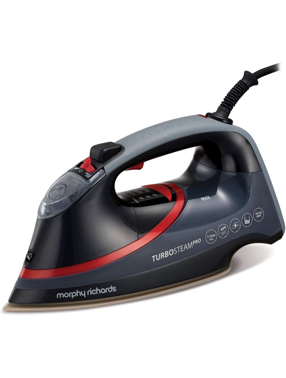 Morphy Richards Turbosteam Pro Ionic Steam Iron-Black Red-303125