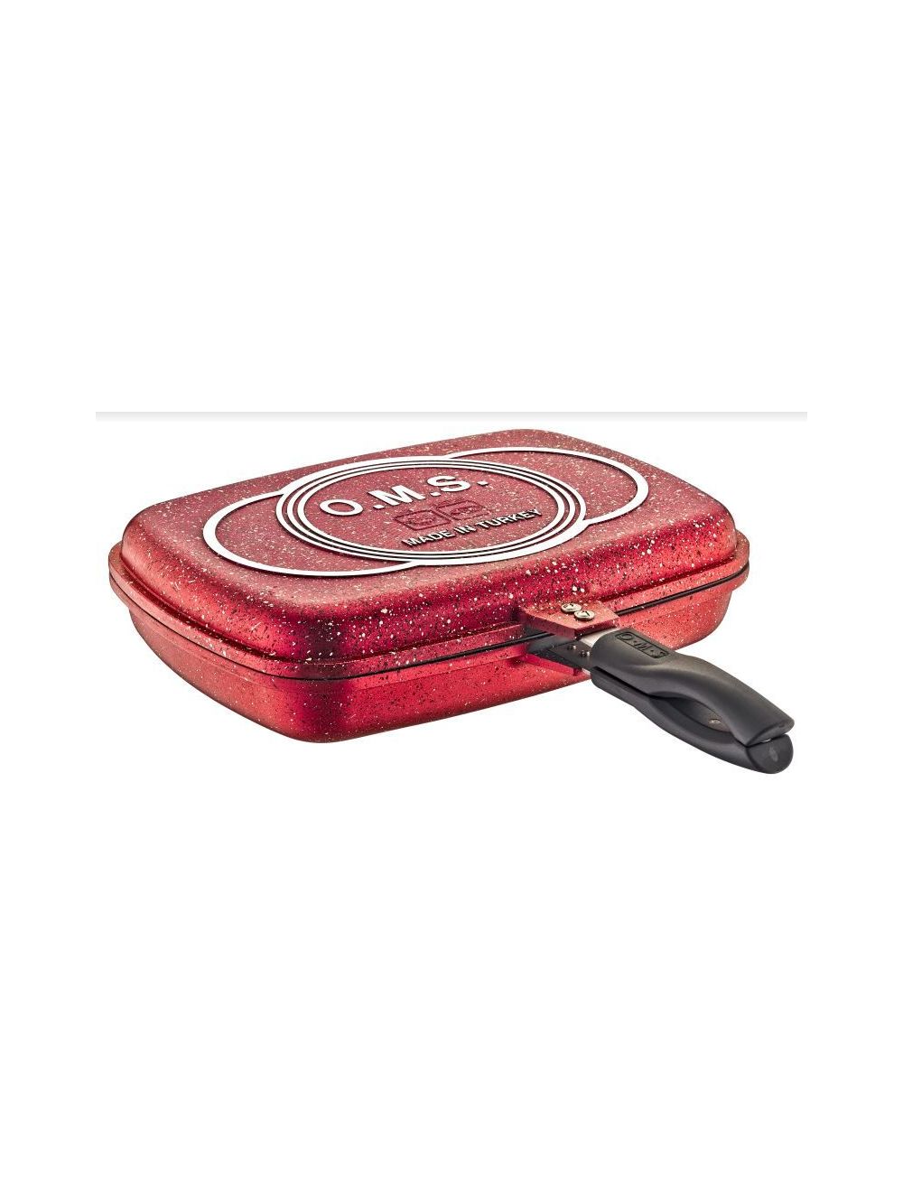OMS 36 cm Double Sided Granitec Grill Pan-3215 - Red