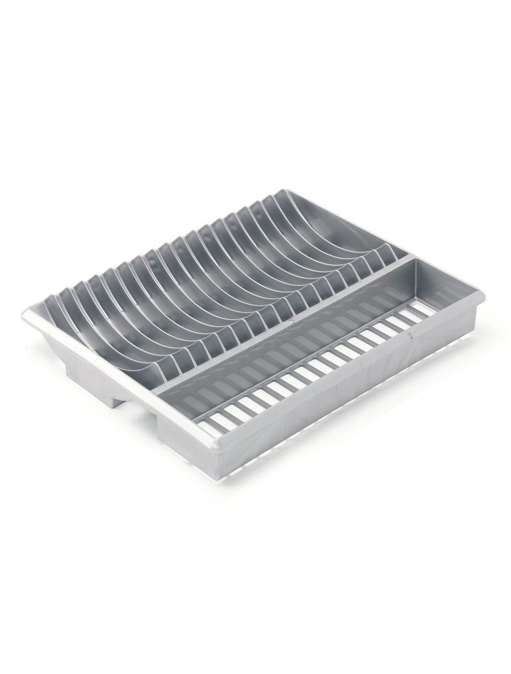 Plastic Plate Rack in Metallic Silver Colour