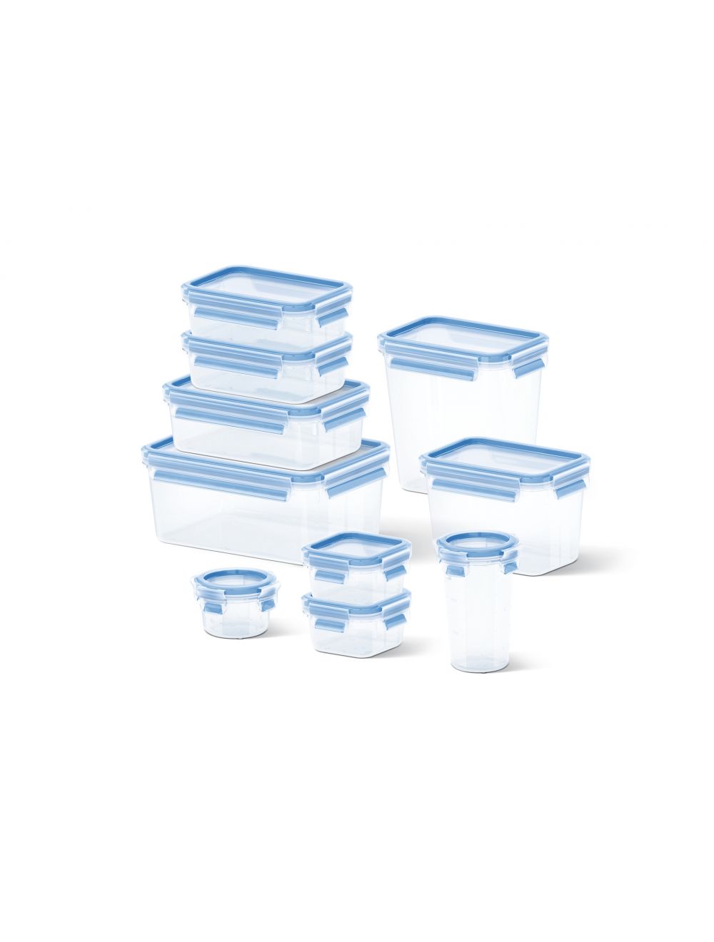 Emsa Food Storage Containers - Transparent/Blue 10Pc