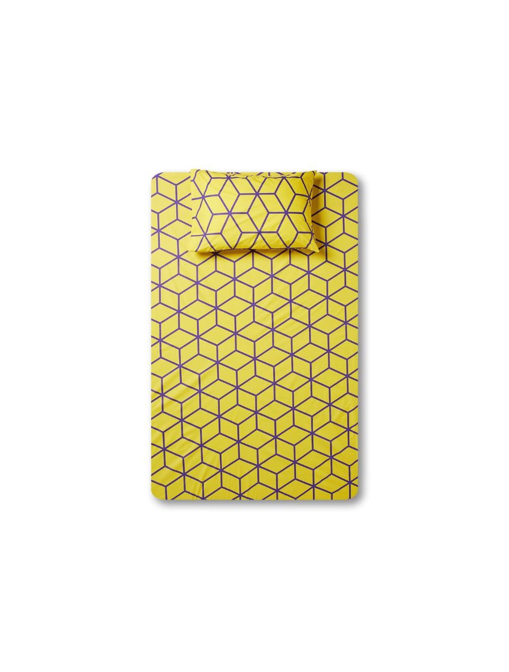 Rishahome 2 Piece Printed 180 TC Cotton Bedsheet Set Single Size, (1 Bedsheet + 1 Pillow Case) Marigold Yellow-4BSPCS1085
