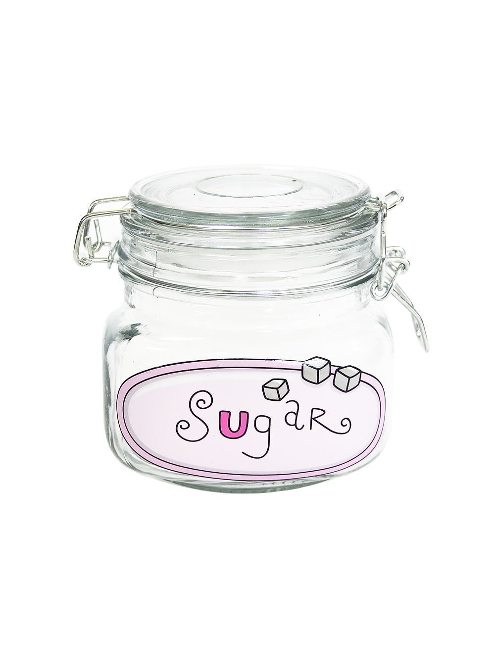 Orchid Square Glass Canister Sugar 500 ml