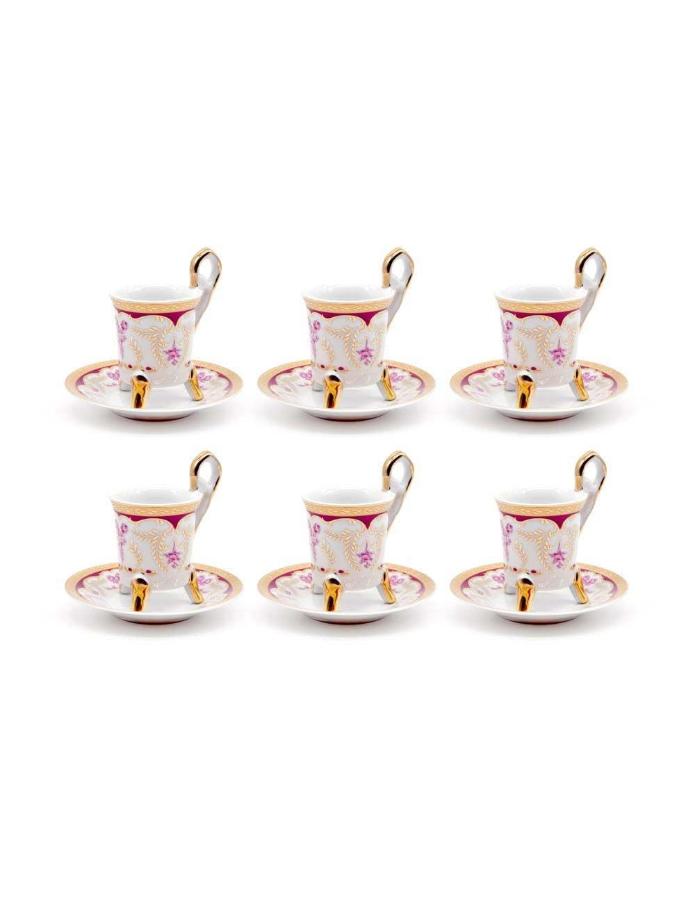 Set of 6 Cups With Legs & 6 Saucers