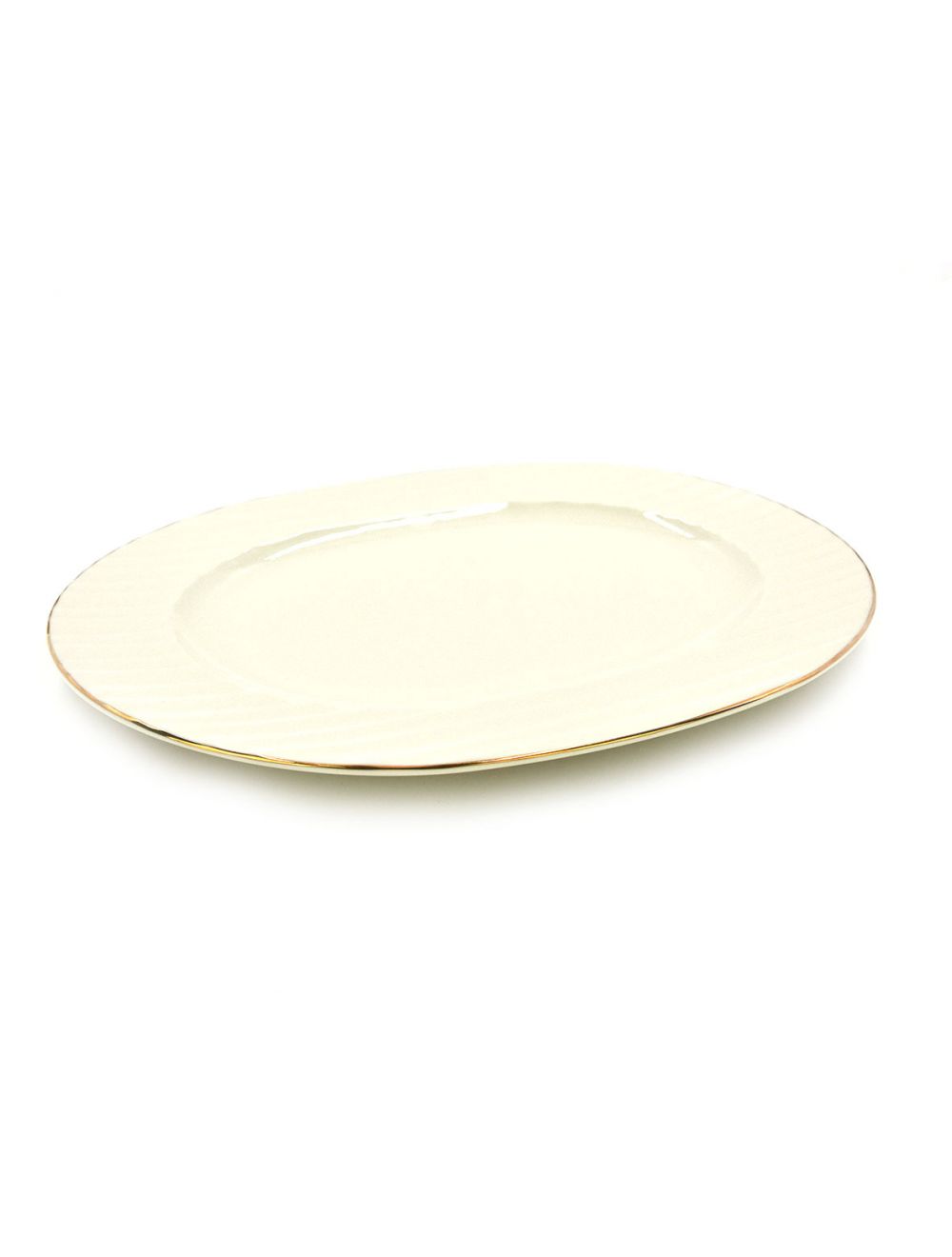 Qualitier Oval Platter White-Gold 34 cm
